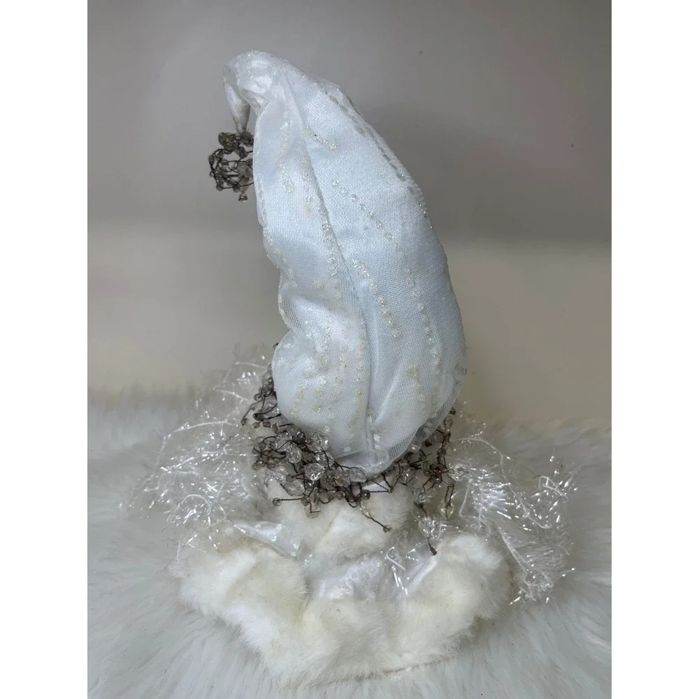 Vintage Dillard's‎ Trimmings Porcelain Santa Head White Hanging Decor With Box